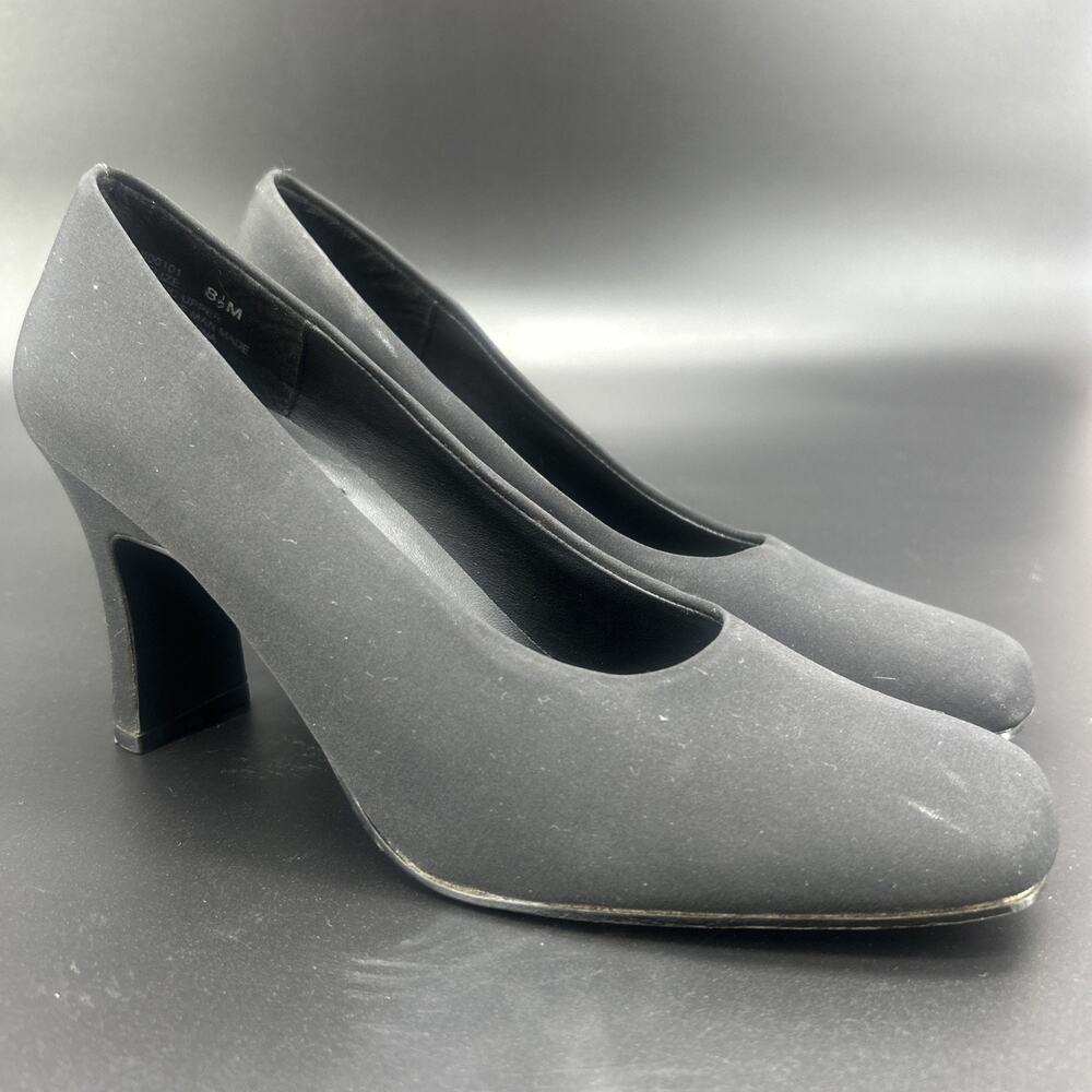 Mootsies Tootsies Belize Womens 8.5M Black Pumps Square Toe Corpcore Office Chic